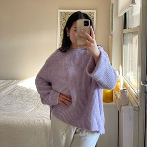 Purple 3.1 Phillip lim scalloped trim sweater